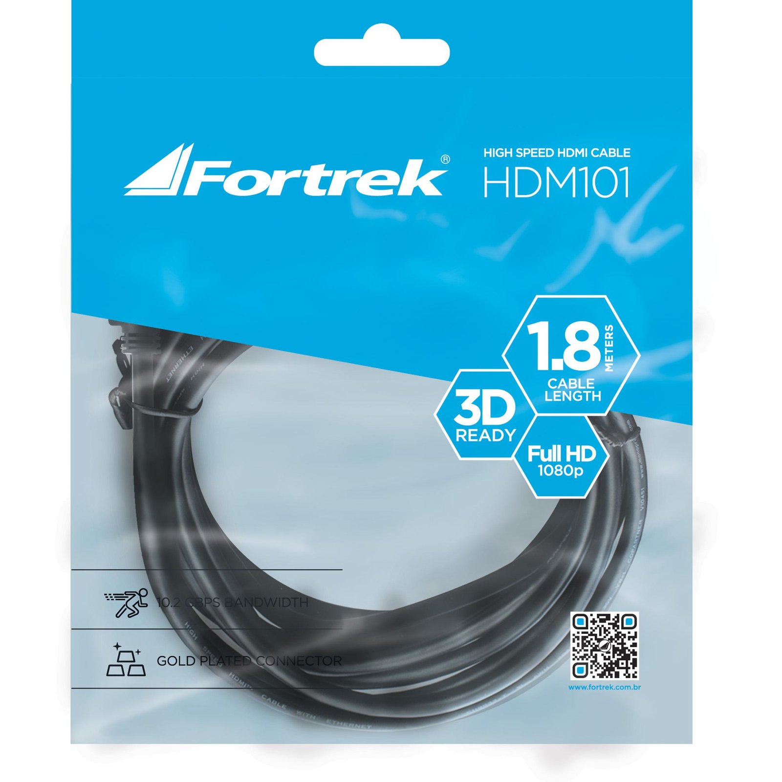 cabo hdmi 2.0 ultra hd 4k 1,5m hdu202 69654 fortrek